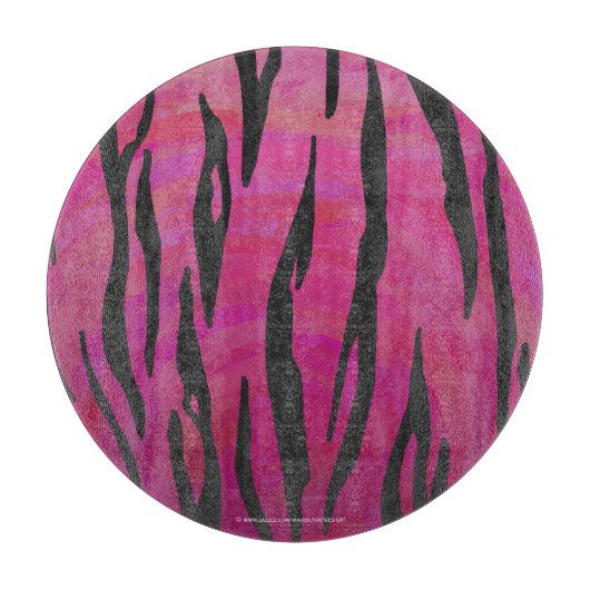 Tiger Hot Pink und Black Print Schneidebrett (Vorderseite)