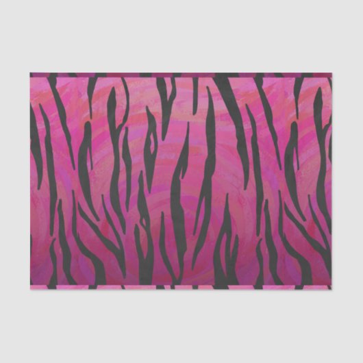 Tiger Hot Pink und Black Print Seidenpapier (Vorderseite)