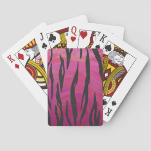 Tiger Hot Pink und Black Print Spielkarten