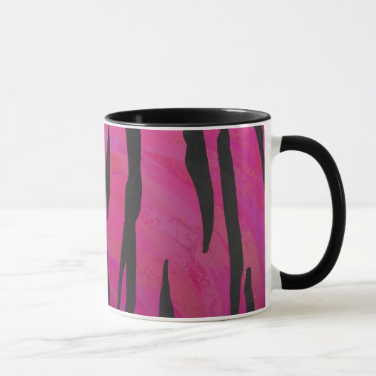 Tiger Hot Pink und Black Print Tasse (Rechts)