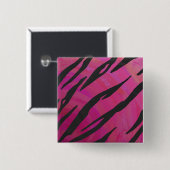 Tiger Hot Pink und Schwarz Druck Button (Vorne & Hinten)