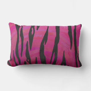 Tiger Hot Pink und Schwarz Druck Lendenkissen