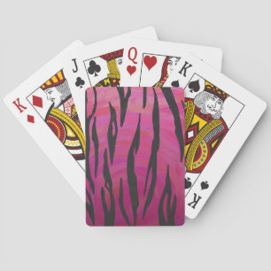 Tiger Hot Pink und Schwarz Druck Spielkarten