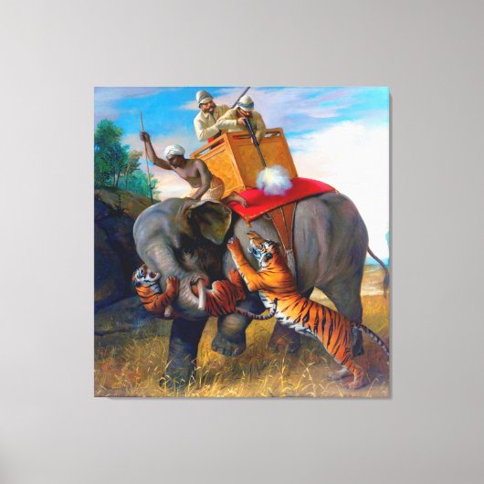 Tiger Hunting Briton Rivière 1920 Leinwanddruck (Vorderseite)
