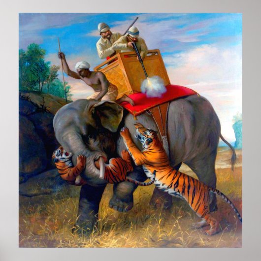 Tiger Hunting Briton Rivière 1920 Poster (Vorne)