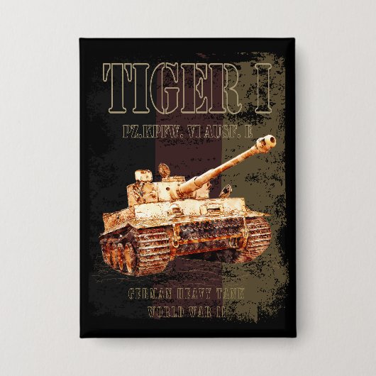 Tiger I - Deutscher Hochtank WWII mit deutscher Fl Button (Vorderseite)