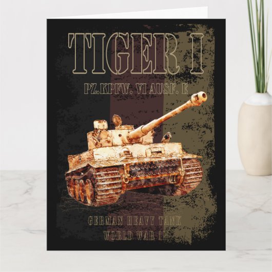 Tiger I - Deutscher Hochtank WWII mit deutscher Fl Dankeskarte (Vorderseite)