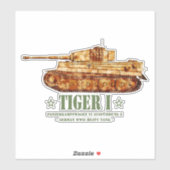 Tiger I. Weltkrieg Zweiter deutscher Panzer Aufkleber (Blatt)