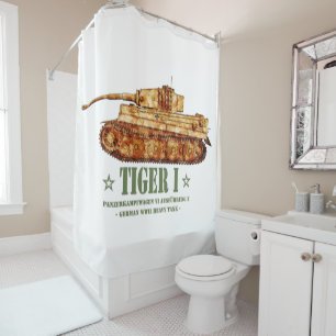 Tiger I. Weltkrieg Zweiter deutscher Panzer Duschvorhang