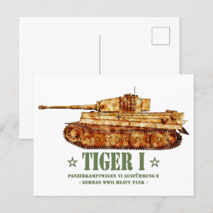 Tiger I. Weltkrieg Zweiter deutscher Panzer Postkarte