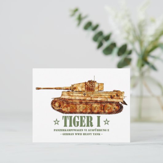 Tiger I. Weltkrieg Zweiter deutscher Panzer Postkarte (Stehend Vorderseite)