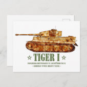 Tiger I. Weltkrieg Zweiter deutscher Panzer Postkarte (Vorne/Hinten)