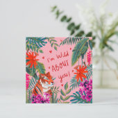 Tiger Ich bin verrückt nach dir pink valentiner Ta Karte (Stehend Vorderseite)