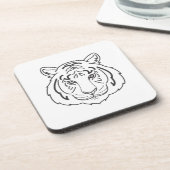 Tiger Illustration Getränkeuntersetzer (Linke Seite)