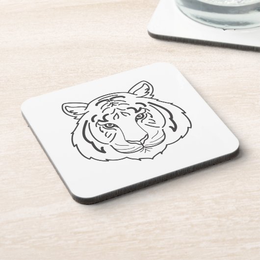 Tiger Illustration Getränkeuntersetzer (Linke Seite)