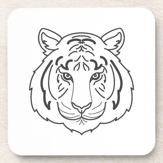 Tiger Illustration Getränkeuntersetzer (Vorderseite)