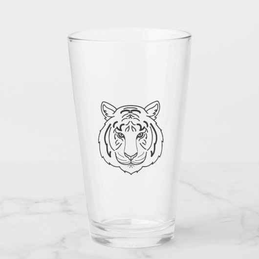 Tiger Illustration Glas (Vorderseite)