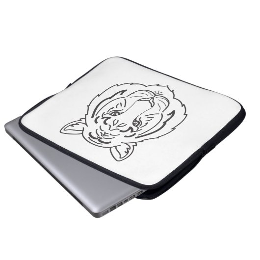 Tiger Illustration Laptopschutzhülle (Vorne Knopf)