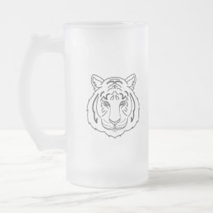 Tiger Illustration Mattglas Bierglas
