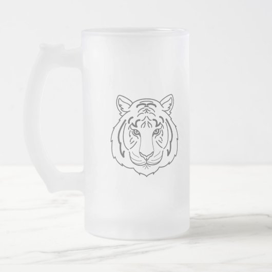 Tiger Illustration Mattglas Bierglas (Links)