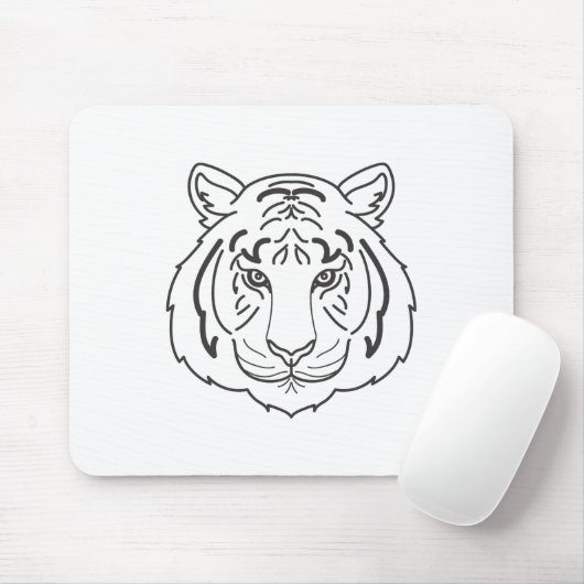 Tiger Illustration Mousepad (Mit Mouse)