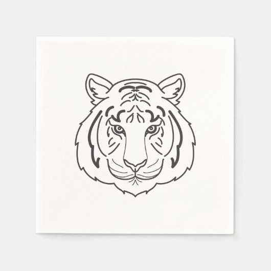 Tiger Illustration Serviette (Vorderseite)
