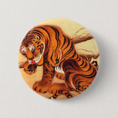 Tiger Illustration von Ito Jakuchu Button (Vorderseite)