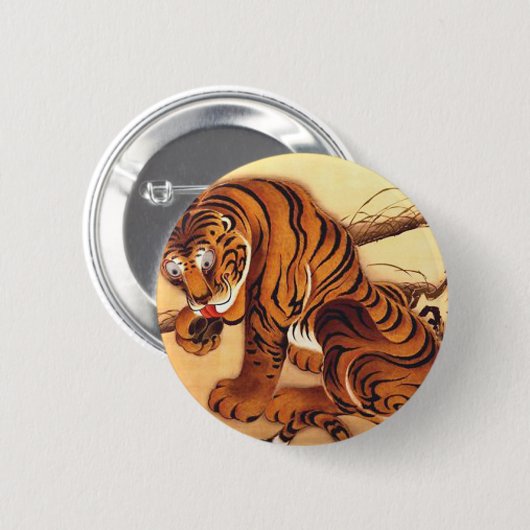 Tiger Illustration von Ito Jakuchu Button (Vorne & Hinten)