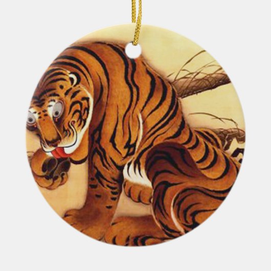 Tiger Illustration von Ito Jakuchu Keramik Ornament (Vorne)