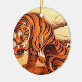 Tiger Illustration von Ito Jakuchu Keramik Ornament (Links)