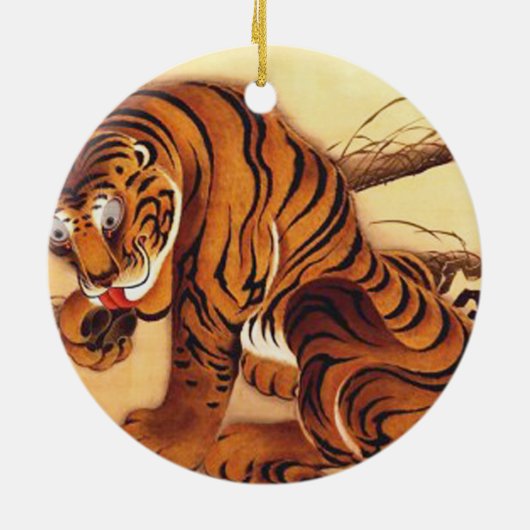 Tiger Illustration von Ito Jakuchu Keramik Ornament (Hinten)