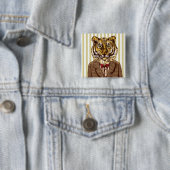 Tiger Im Abendanzug Button (Beispiel)