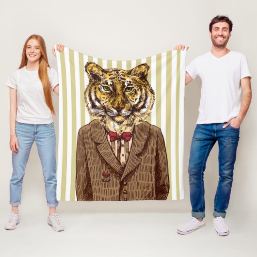Tiger Im Abendanzug Fleecedecke (Beispiel)