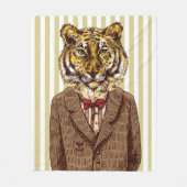 Tiger Im Abendanzug Fleecedecke (Vorderseite)