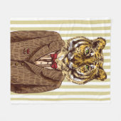 Tiger Im Abendanzug Fleecedecke (Vorderseite (Horizontal))
