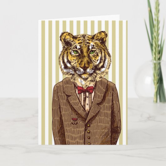 Tiger Im Abendanzug Karte (Vorderseite)