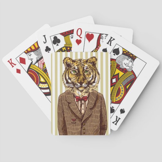 Tiger Im Abendanzug Spielkarten (Rückseite)