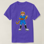Tiger im Baseball mit Baseballhandschuh-Cap T-Shirt (Design vorne)