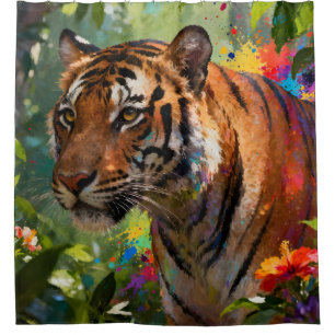 Tiger im Dschungel Duschvorhang