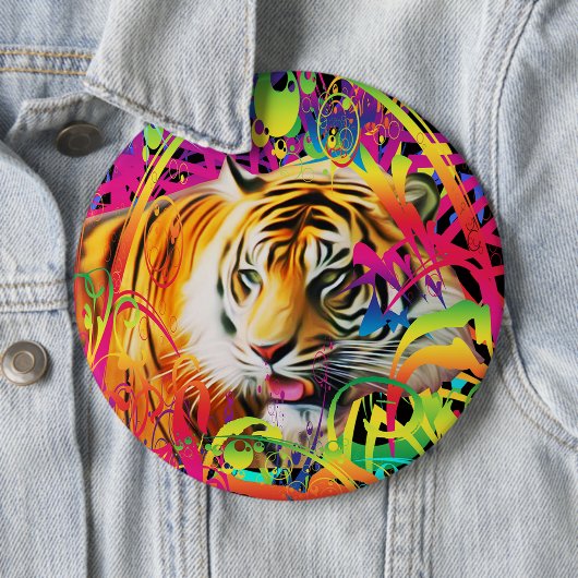 Tiger im Dschungel Knopf Button (Beispiel)