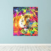 Tiger im Dschungel Leinwanddruck (Insitu (Holzboden))