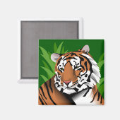 Tiger im Dschungel Magnet (Vorderseite/Rückseite)