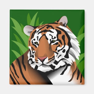 Tiger im Dschungel Magnet