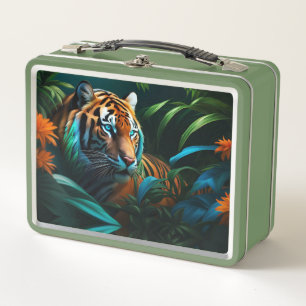 Tiger im Dschungel Metal Lunchbox