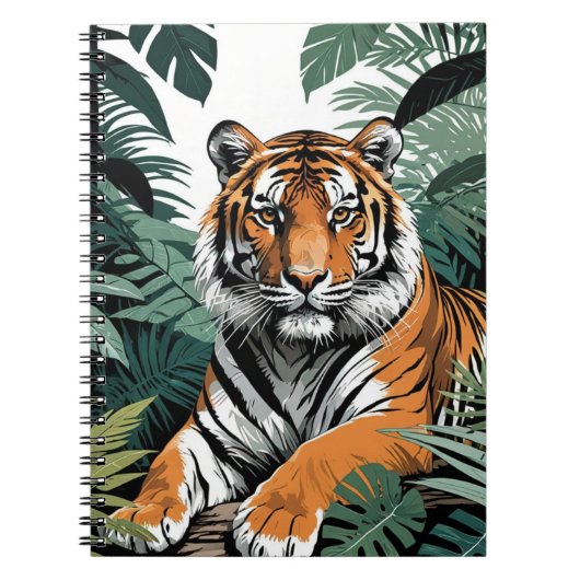 Tiger im Dschungel | Notebook-Journal Notizblock (Vorderseite)