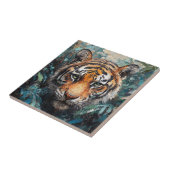 Tiger im Dschungel-Porträtgemälde Fliese (Seite)