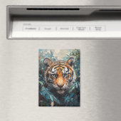 Tiger im Dschungel-Porträtgemälde Magnet (In Situ (Geschirrspüler))