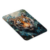 Tiger im Dschungel-Porträtgemälde Magnet (Rechte Seite)