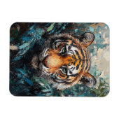 Tiger im Dschungel-Porträtgemälde Magnet (Horizontal)