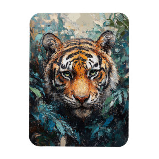 Tiger im Dschungel-Porträtgemälde Magnet